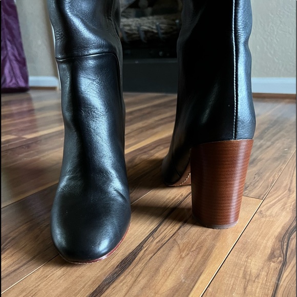 Lands End 8 Black Tall Leather Stanton Pull On Boot, 3.5” heel - Picture 4 of 9